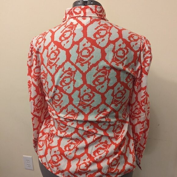 VINTAGE Inner Visions by Ship 'n Shore red and white blouse size 14 - Picture 3 of 6